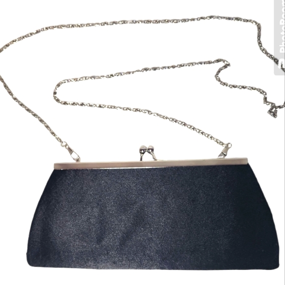 NWT! 🔖BIJOUX TERNER black satin clutch bag - Picture 2 of 14